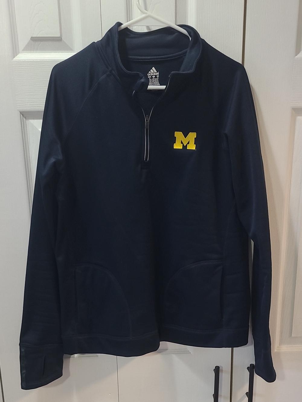 University of Michigan Adidas Navy Half‑Zip Pullover